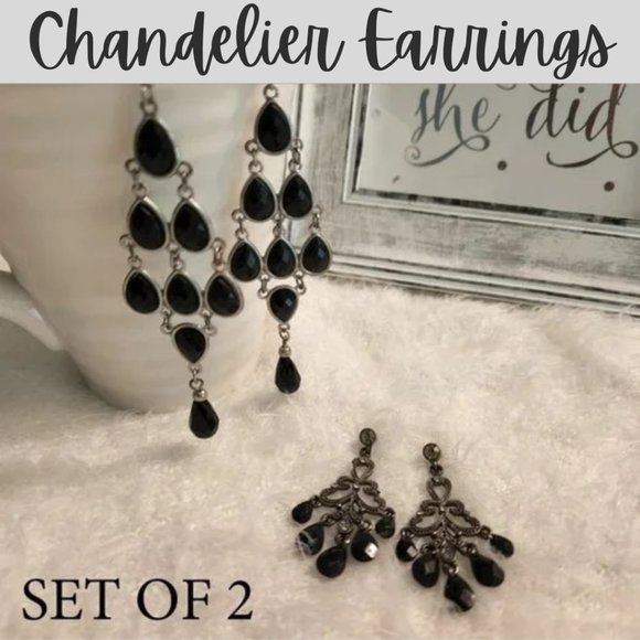 Jewelry - Two Pairs of Chandelier Earrings